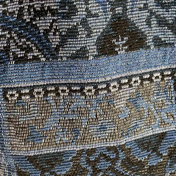 Blue Court By Haband Jacket Womens Medium Blue Tapestry Button Front Pockets - Picture 6 of 16